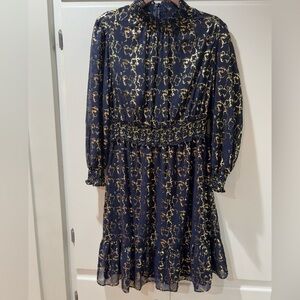 Maggy London Navy and Gold Floral Dress 12